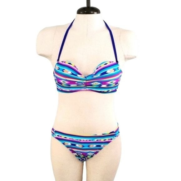 Hula Honey Other - Hula Honey bandeau aztec stripe bikini medium new with tags